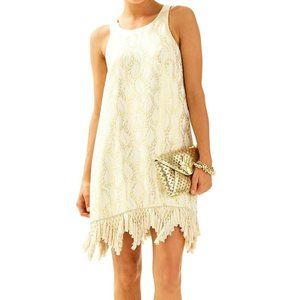 Lilly Pulitzer Gold Fringe Cocktail Dress - Size XS